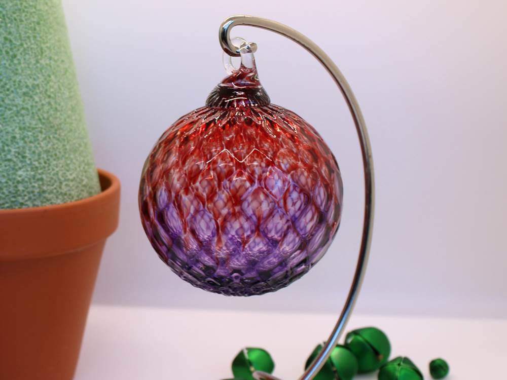 Diamond Ombre Ornament Cranberry + Purple