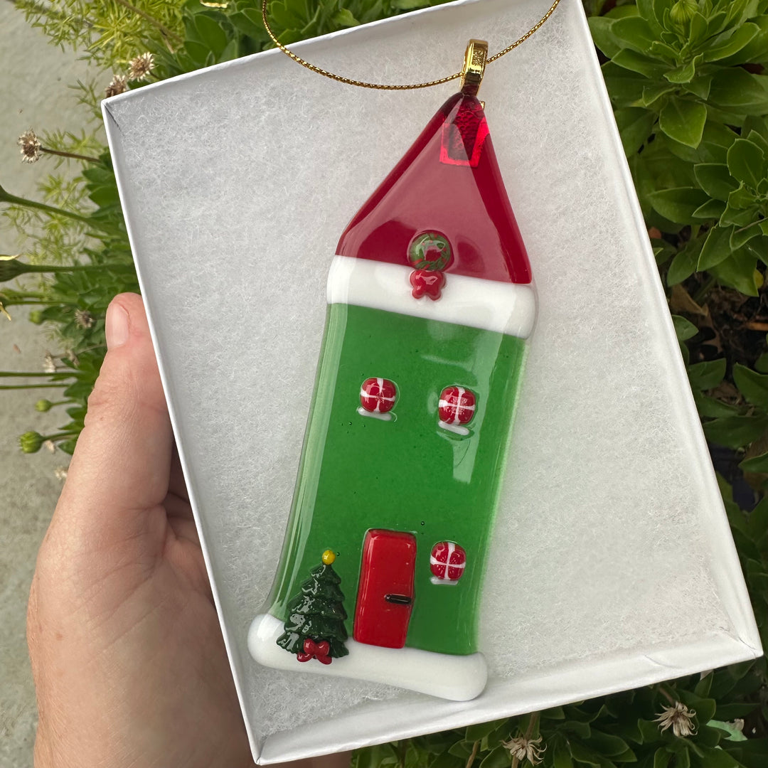 Ornament Red + Green House