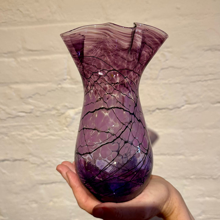 Lightning Vase Purple Fluted