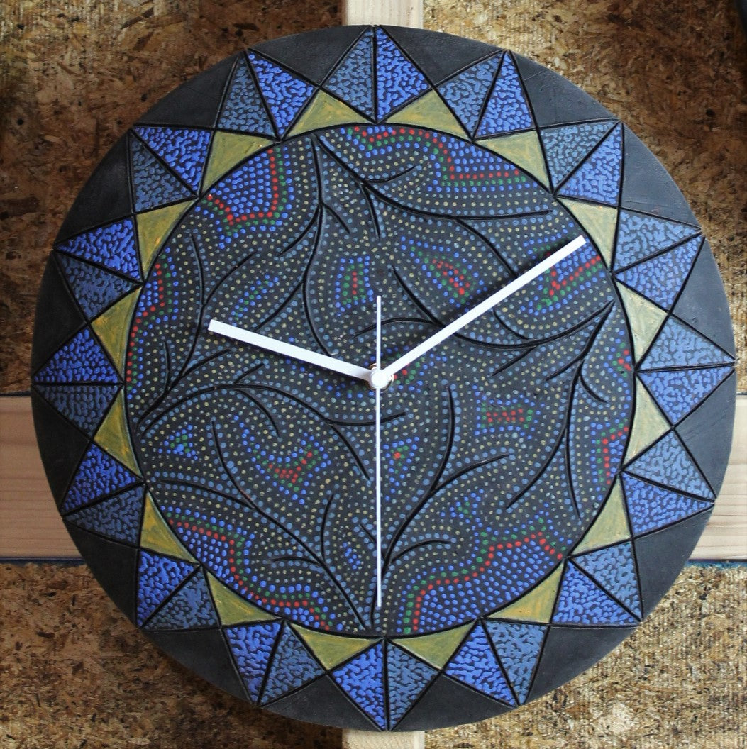 Blue Edge Clock