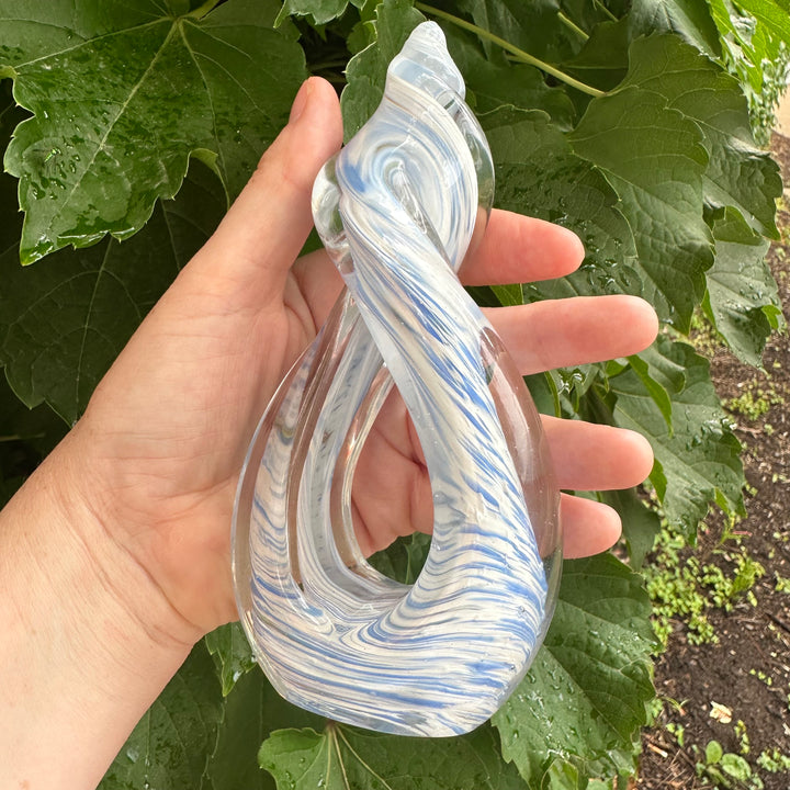 Infinity Loop Small White + Light Blue