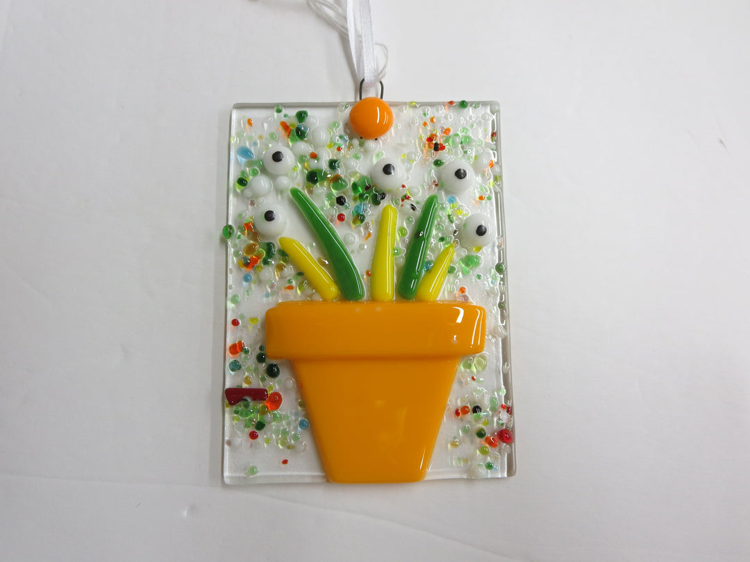 Suncatcher Flower Pot in Orange