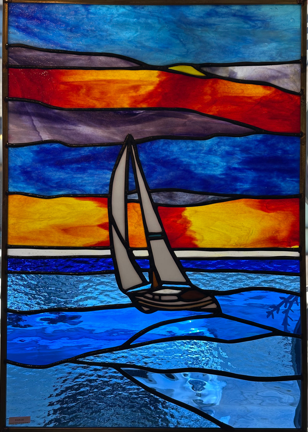 Stained Glass Sailboat Panel