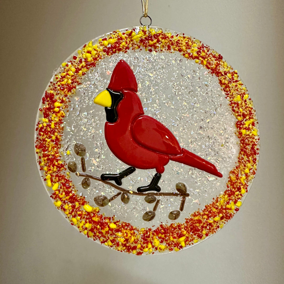 Suncatcher Cardinal with Yellow + Red