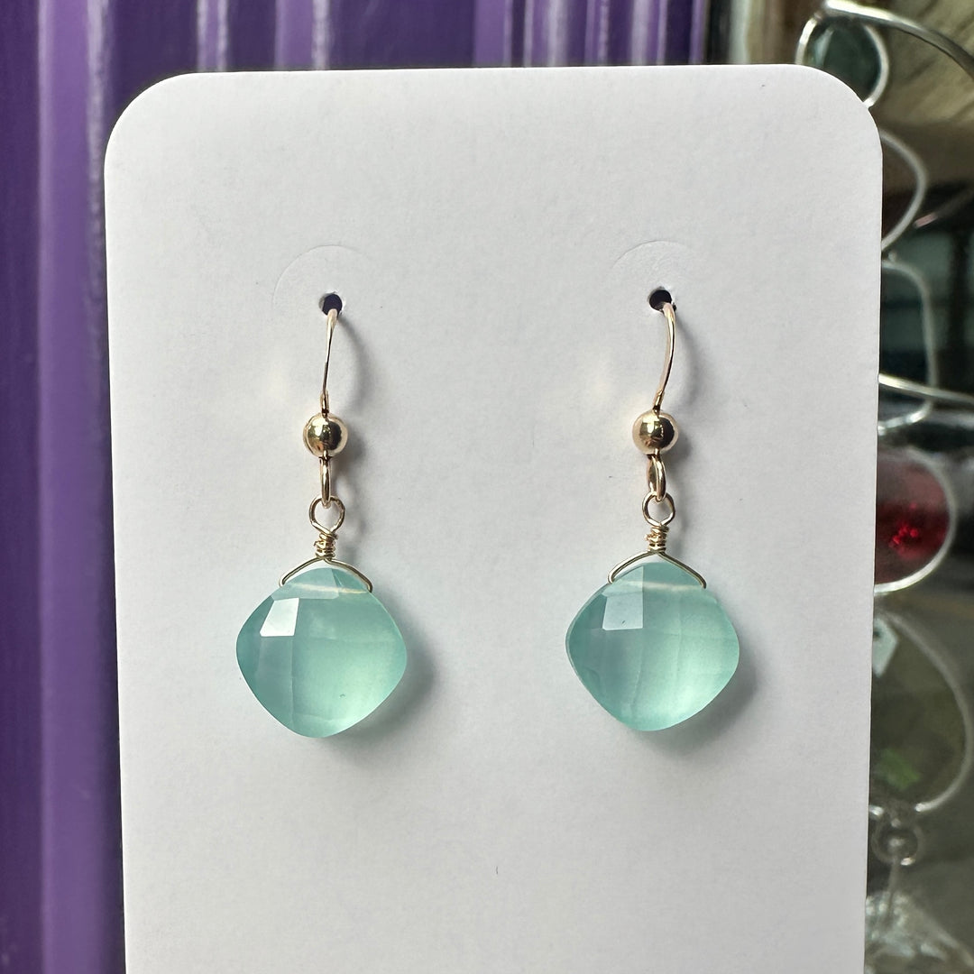 Simple Earrings Chalcedony