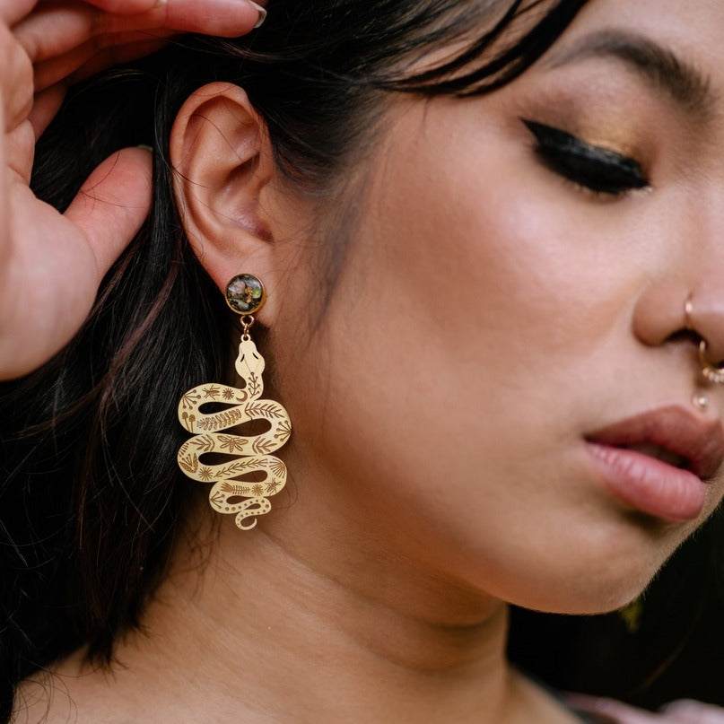 The Garden Snake Post Dangle Earrings