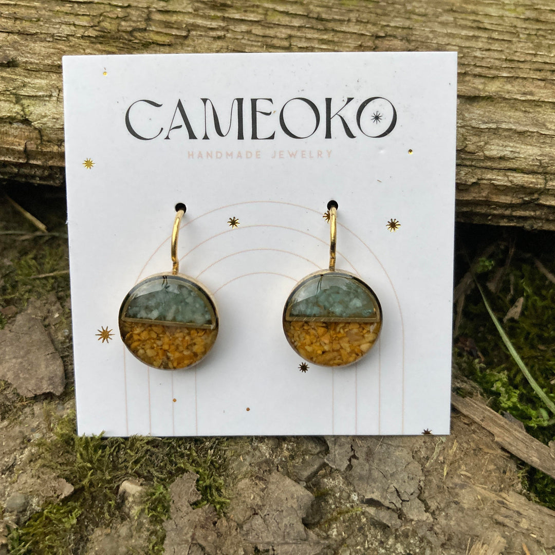 Horizon Earrings Amazonite Yellow + Jasper