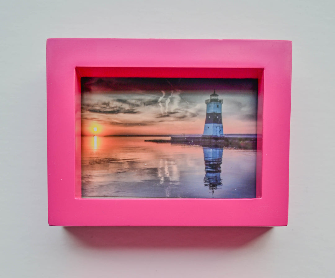 North Pier Sunrise in a Hot Pink Frame Mini