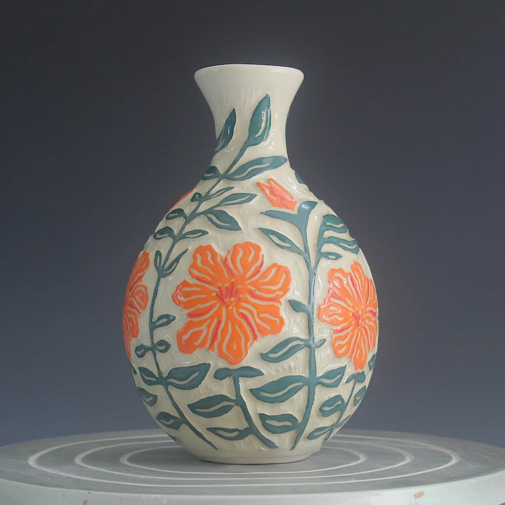 Orange Flower Vase