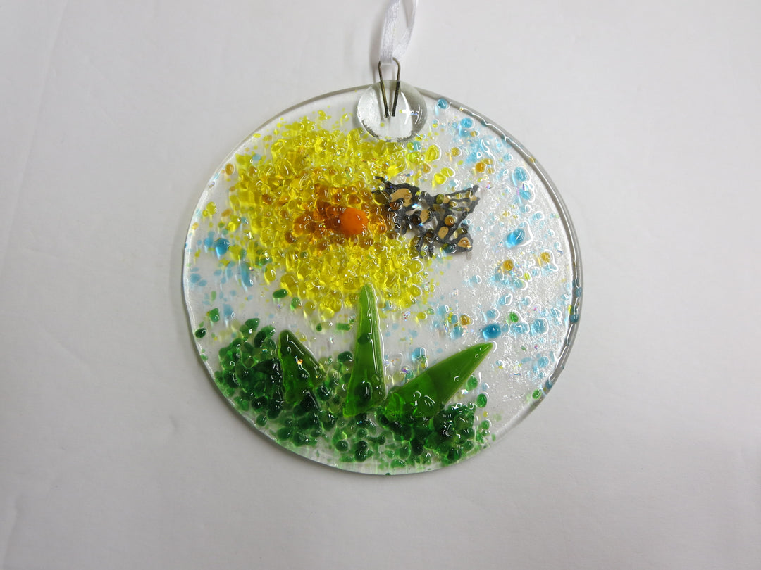 Bee + Flower Round Suncatcher