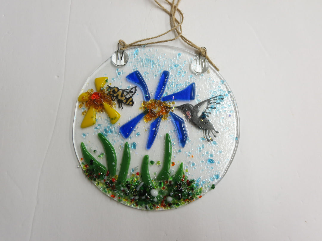 Round Suncatcher Bee + Hummingbird
