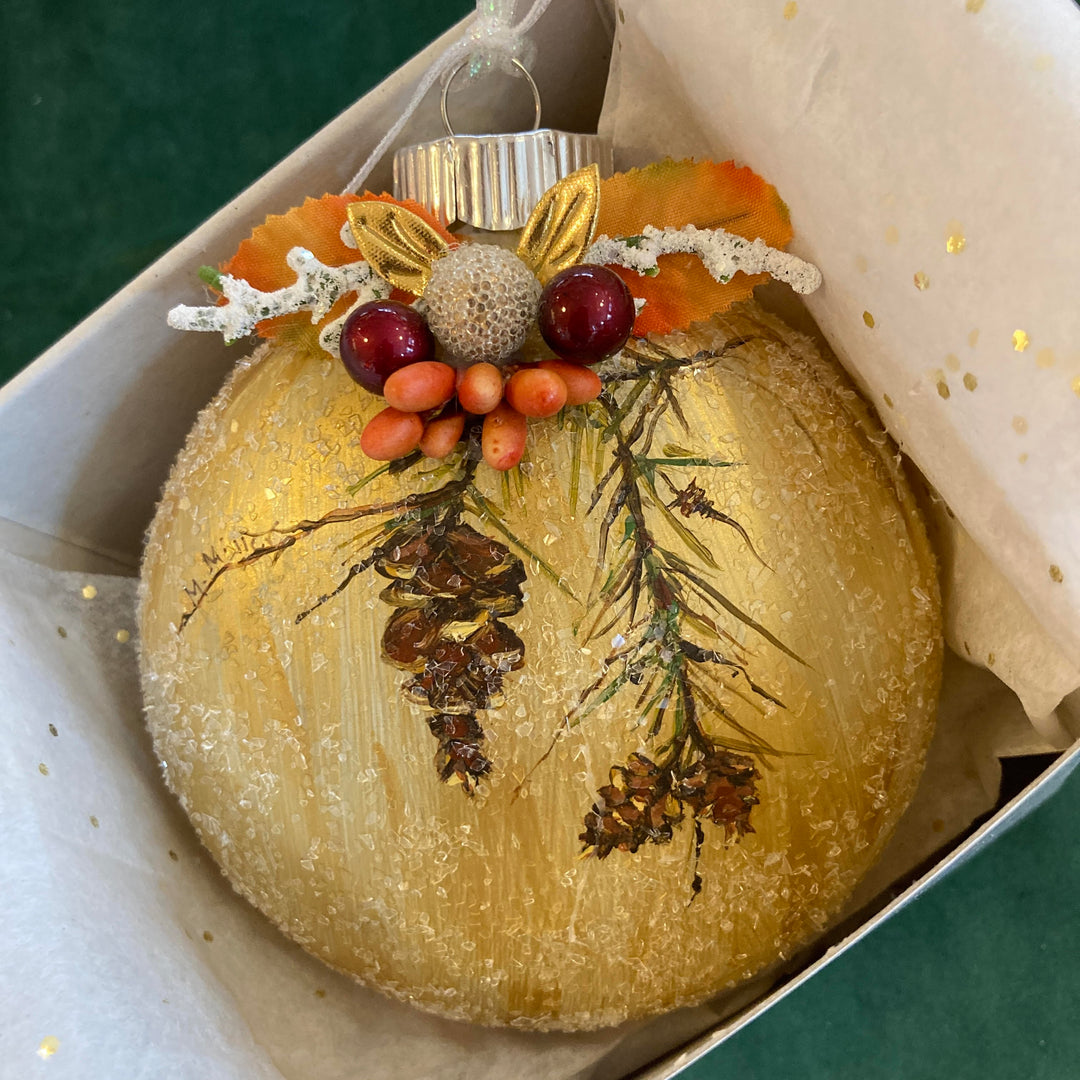 Hand-Painted Pinecone Ornament