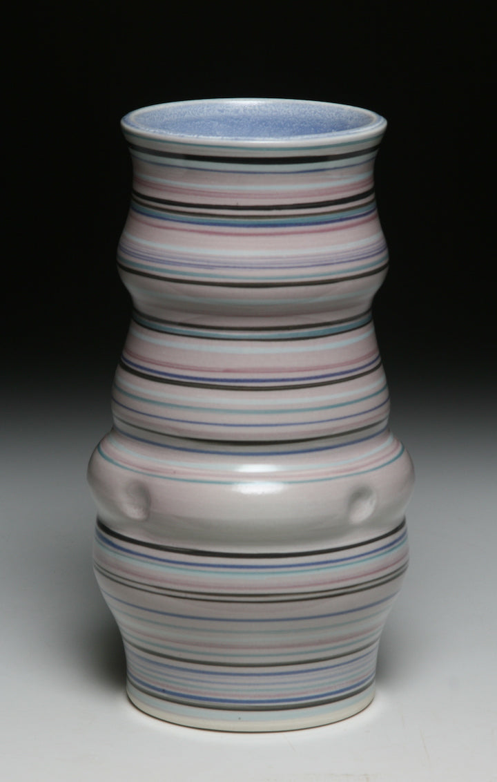 Lavender Dimpled Striped Vase