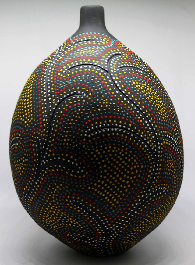 Large Coil Pot w/ Yellow