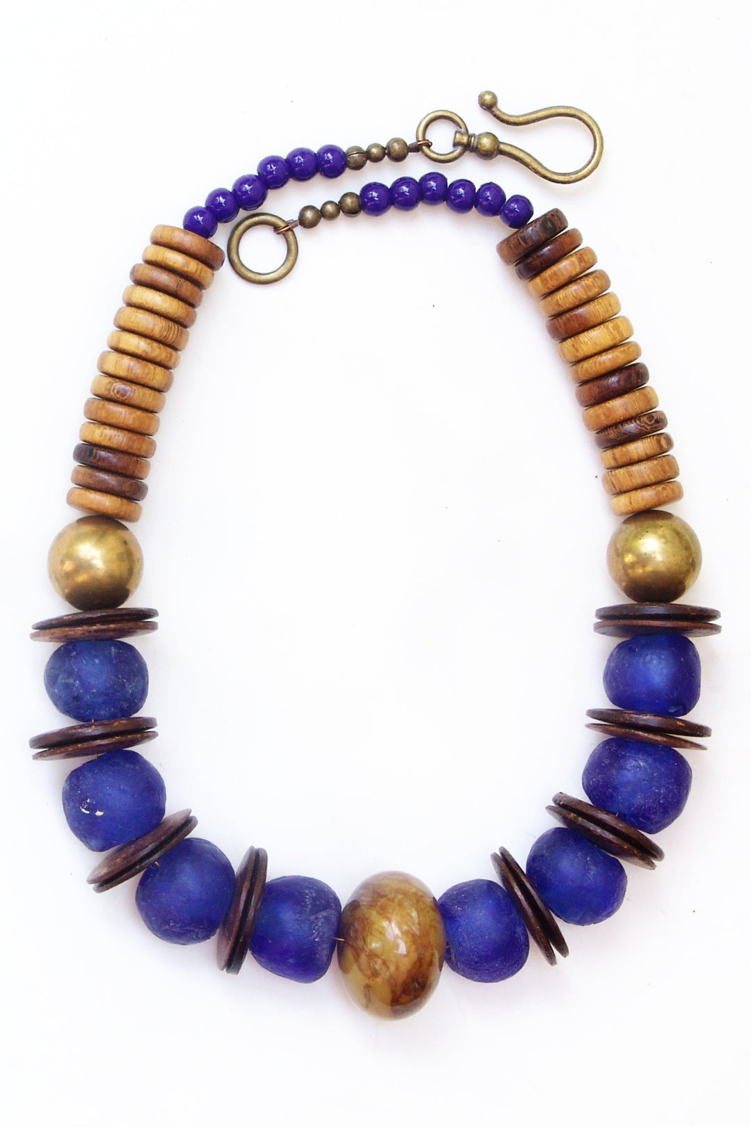 Recycled Blue African Glass Necklace