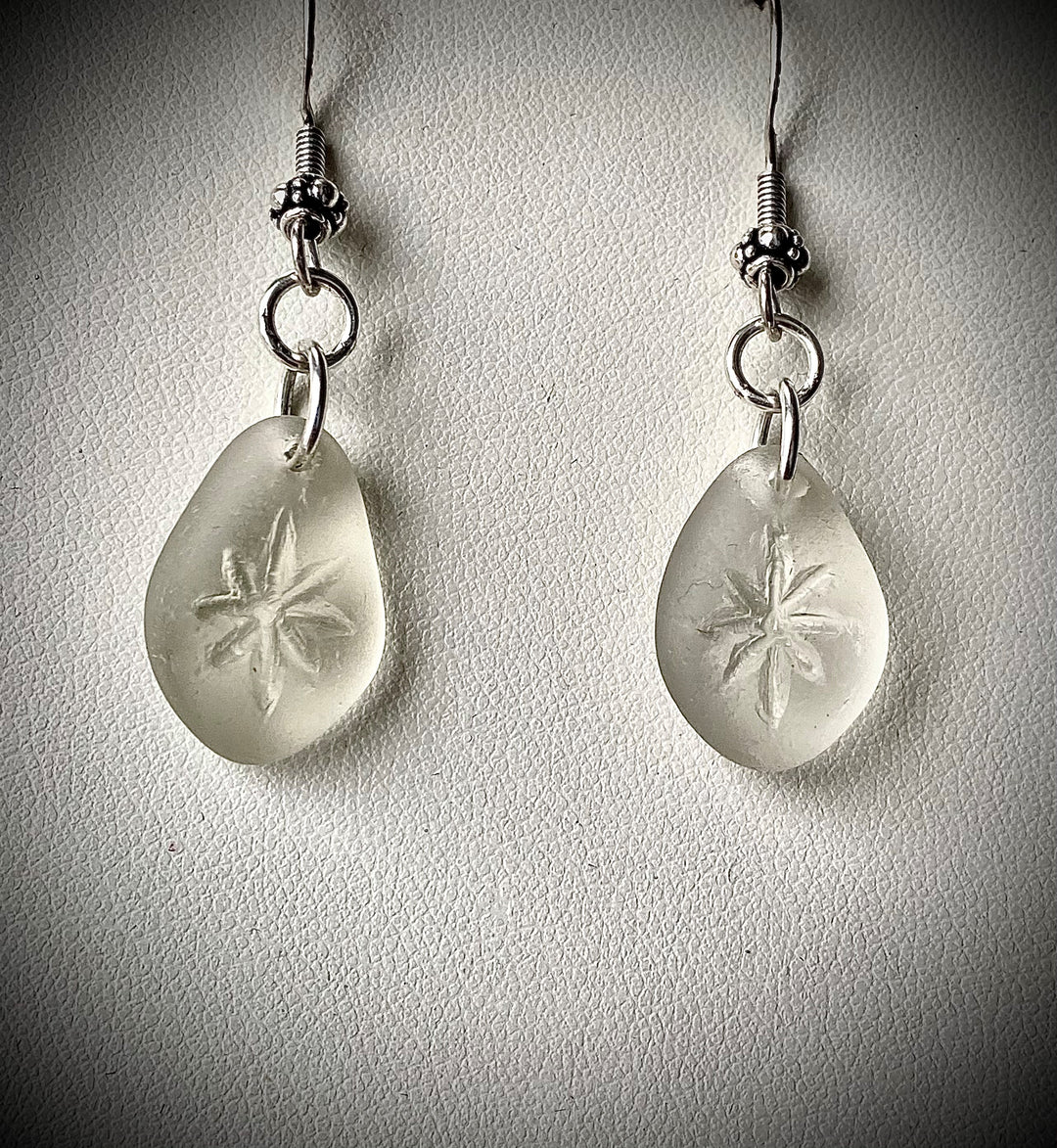Starburst Earrings Clear White