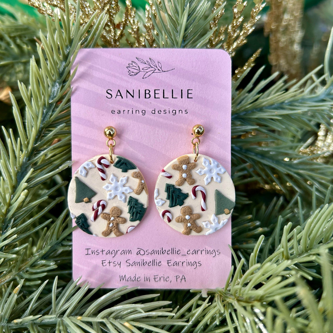 Christmas Circle Earrings