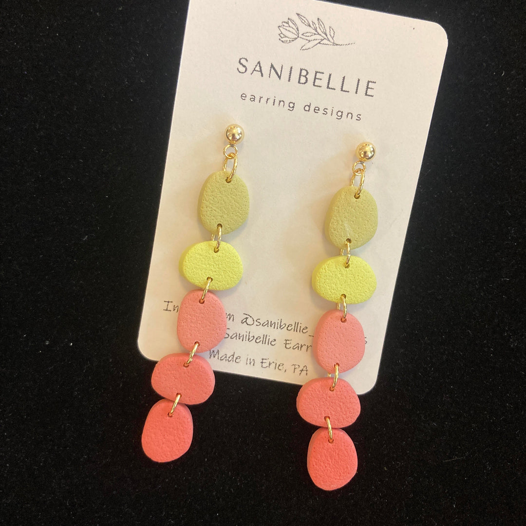 The Kate Coral + Lime Earrings