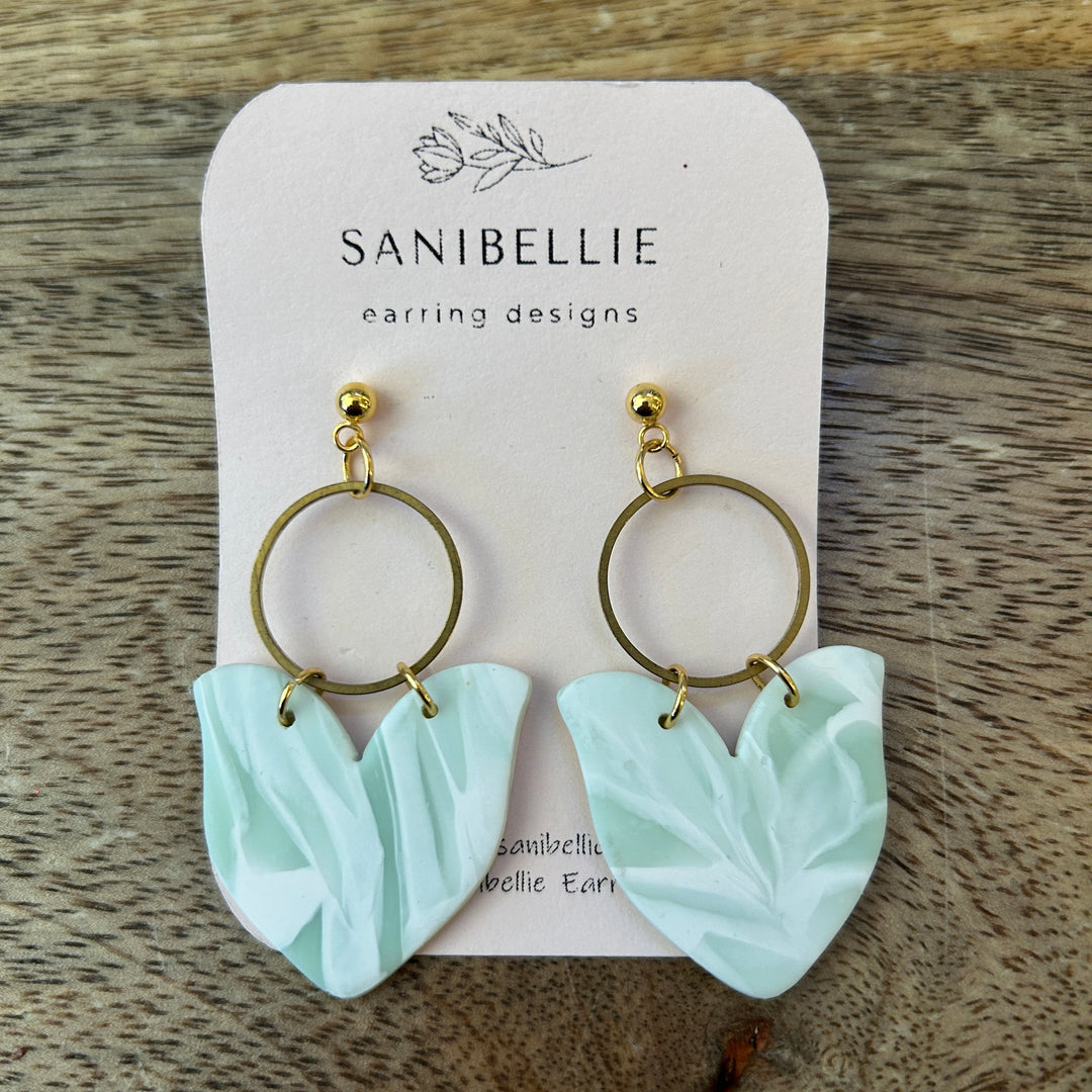 Tulip Hoops Marbled Green