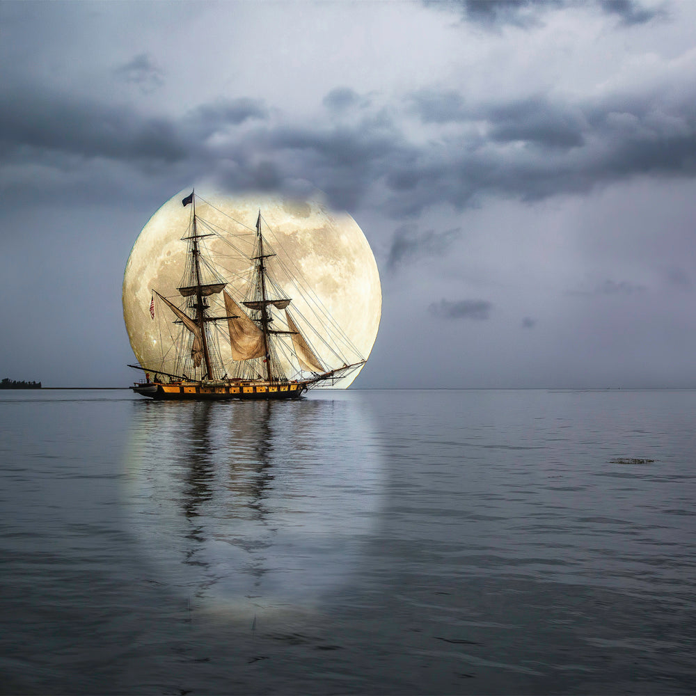 Midnight Sail of Brig Niagara on Bamboo