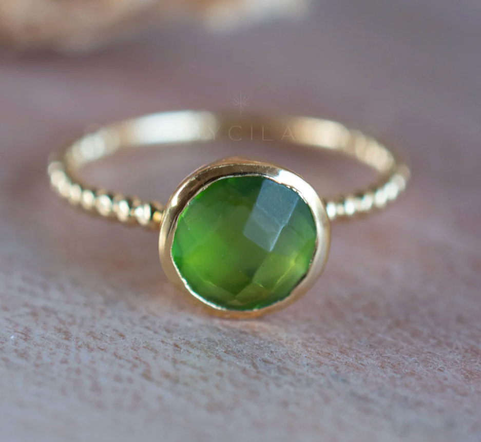 Tessy Ring Peridot Hydro Gold Plated