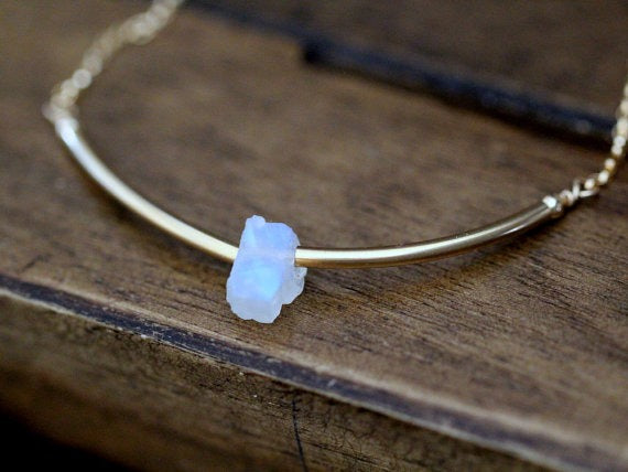 Valkyrie Necklace Moonstone Rose Gold