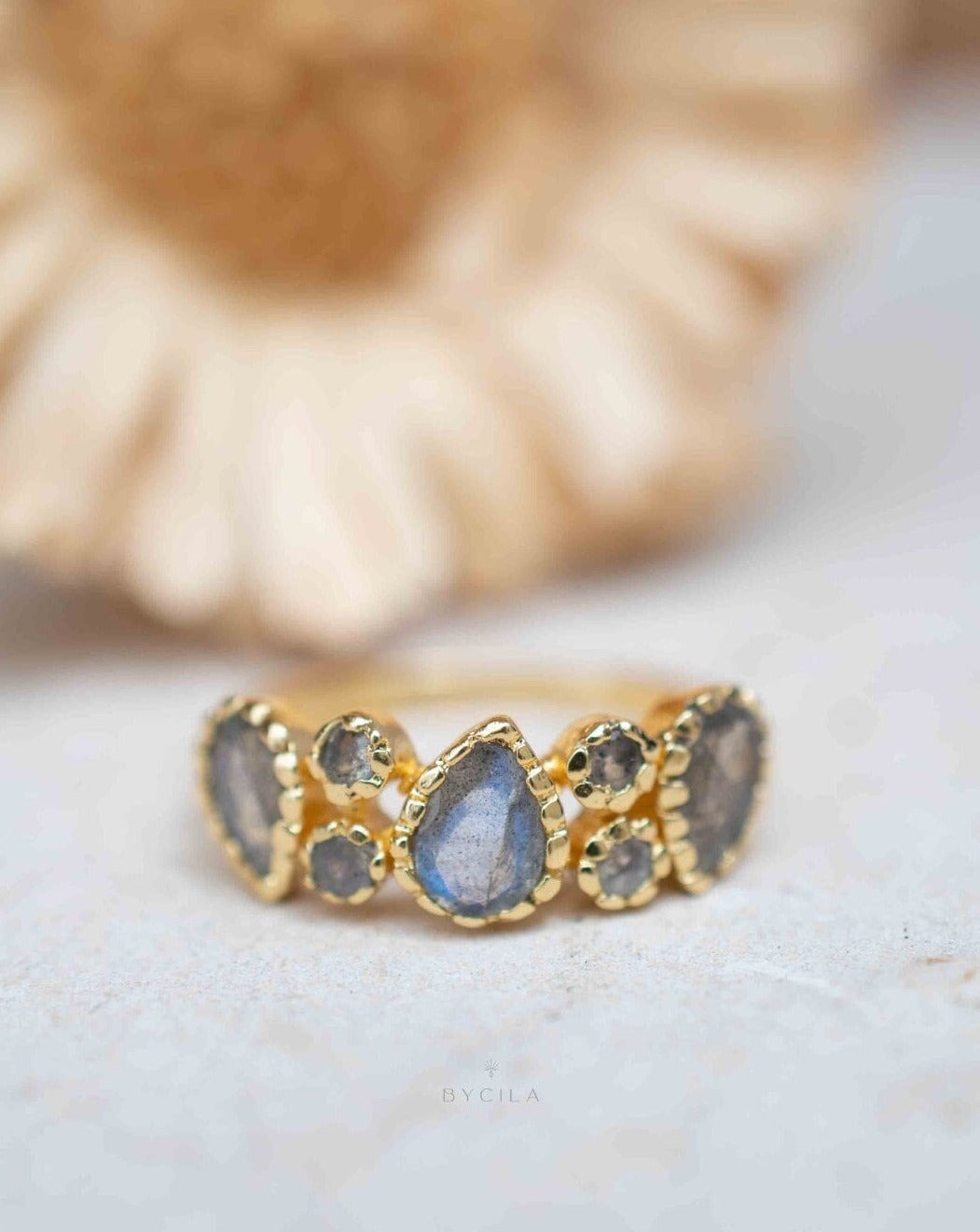 Maggie Labradorite Gold Plated Ring