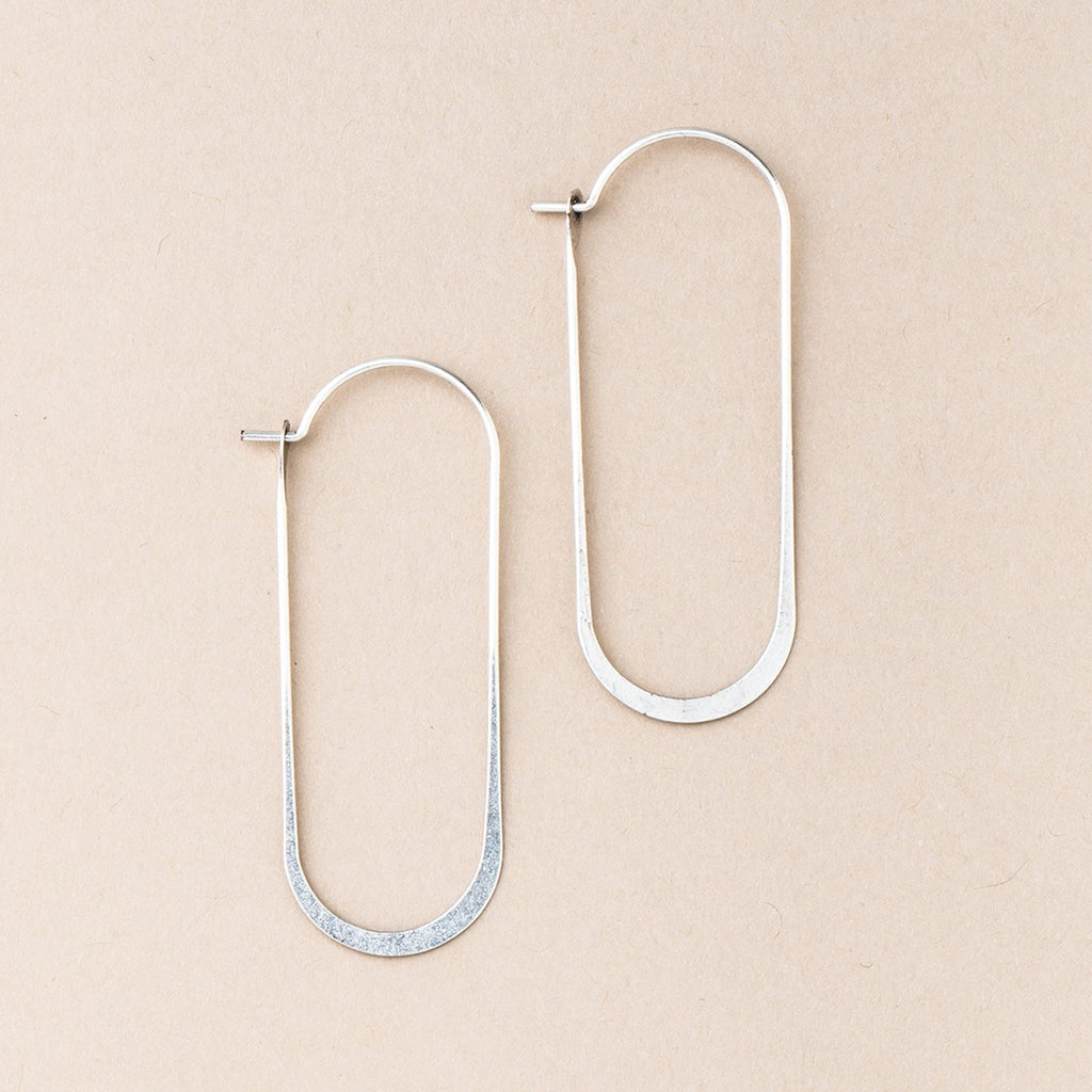Cosmic Oval Earrings Sterling Silver