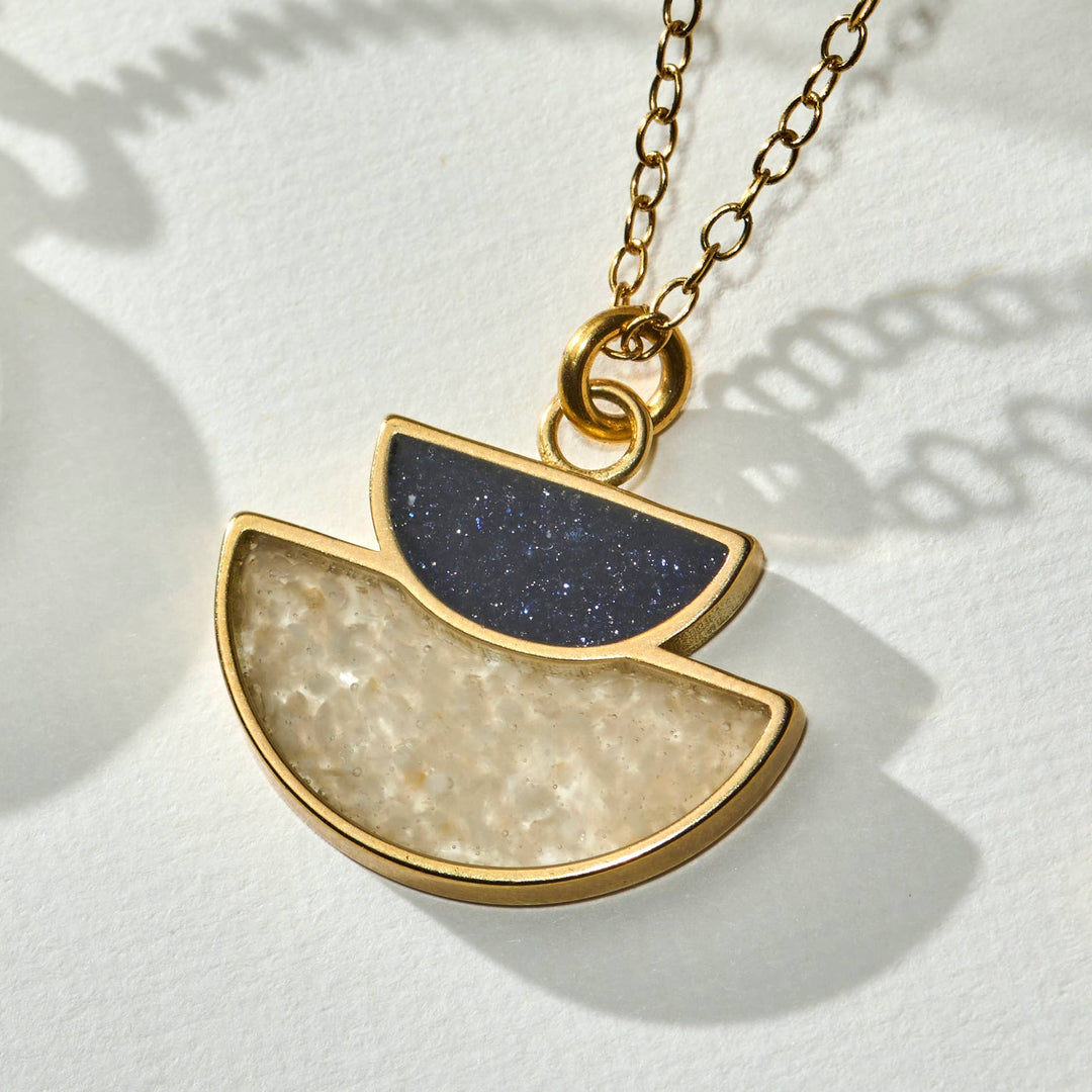 The New Moon Duo Gemstone Pendant Necklace