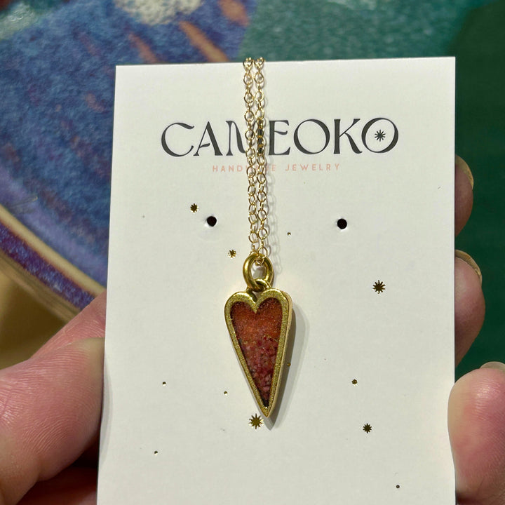 Gradient Gemstone Heart Necklace