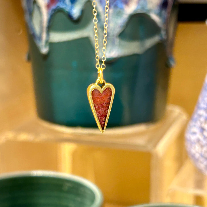 Gradient Gemstone Heart Necklace