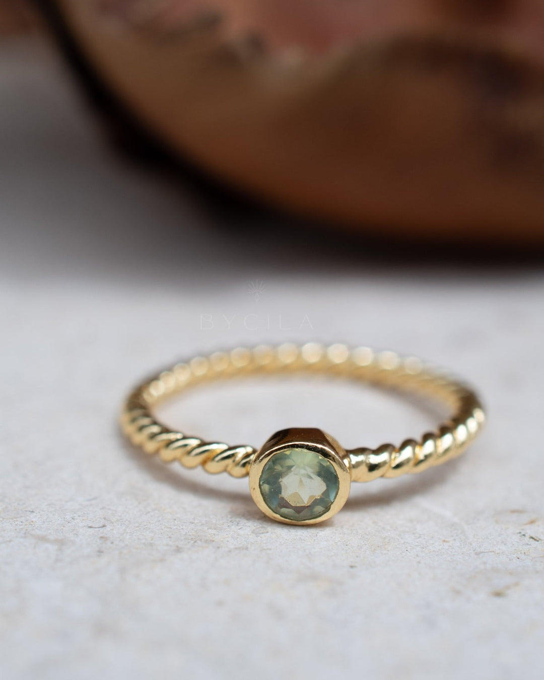 Juju Ring Green Amethyst Gold Plated