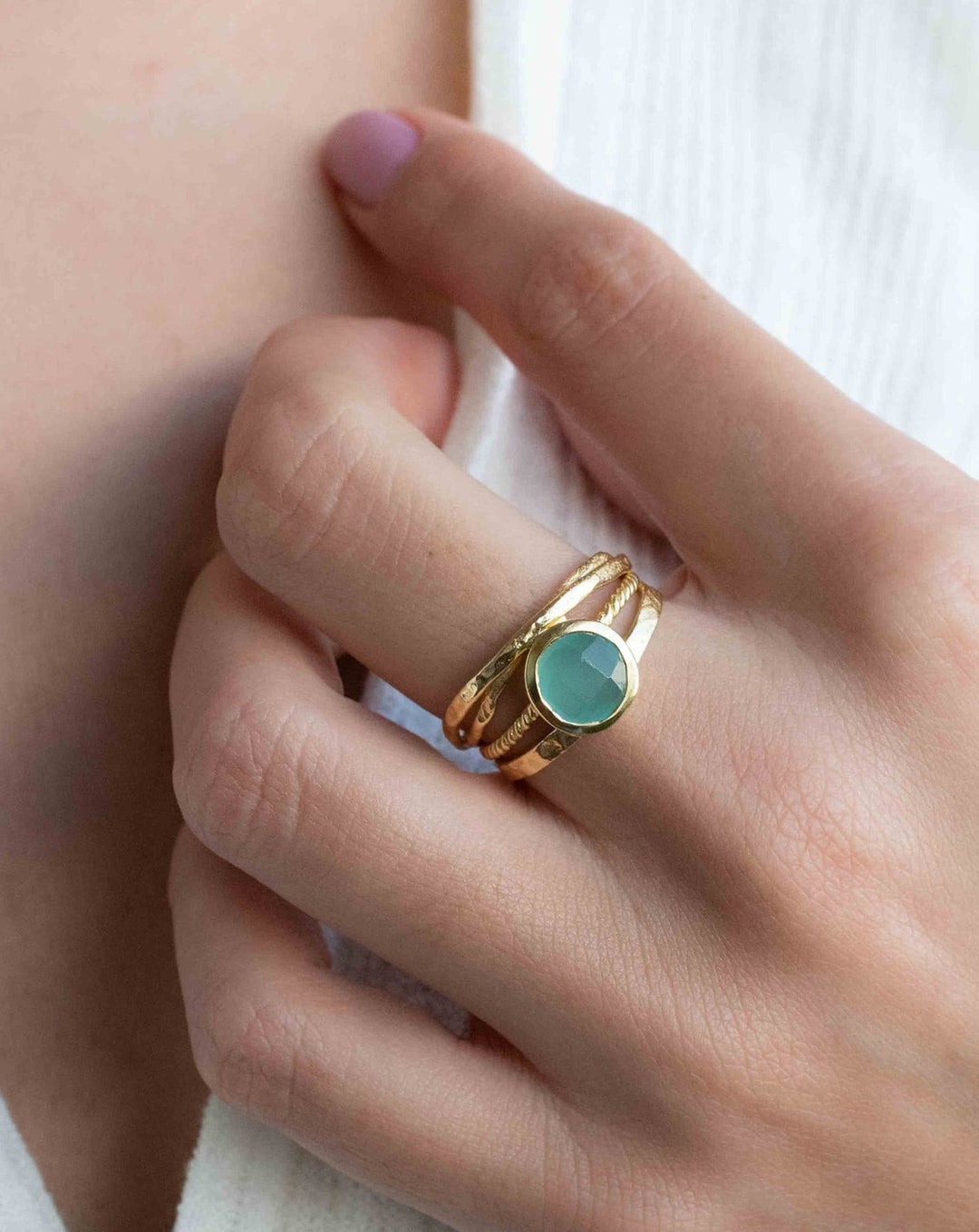 Lucy Aqua Chalcedony Ring