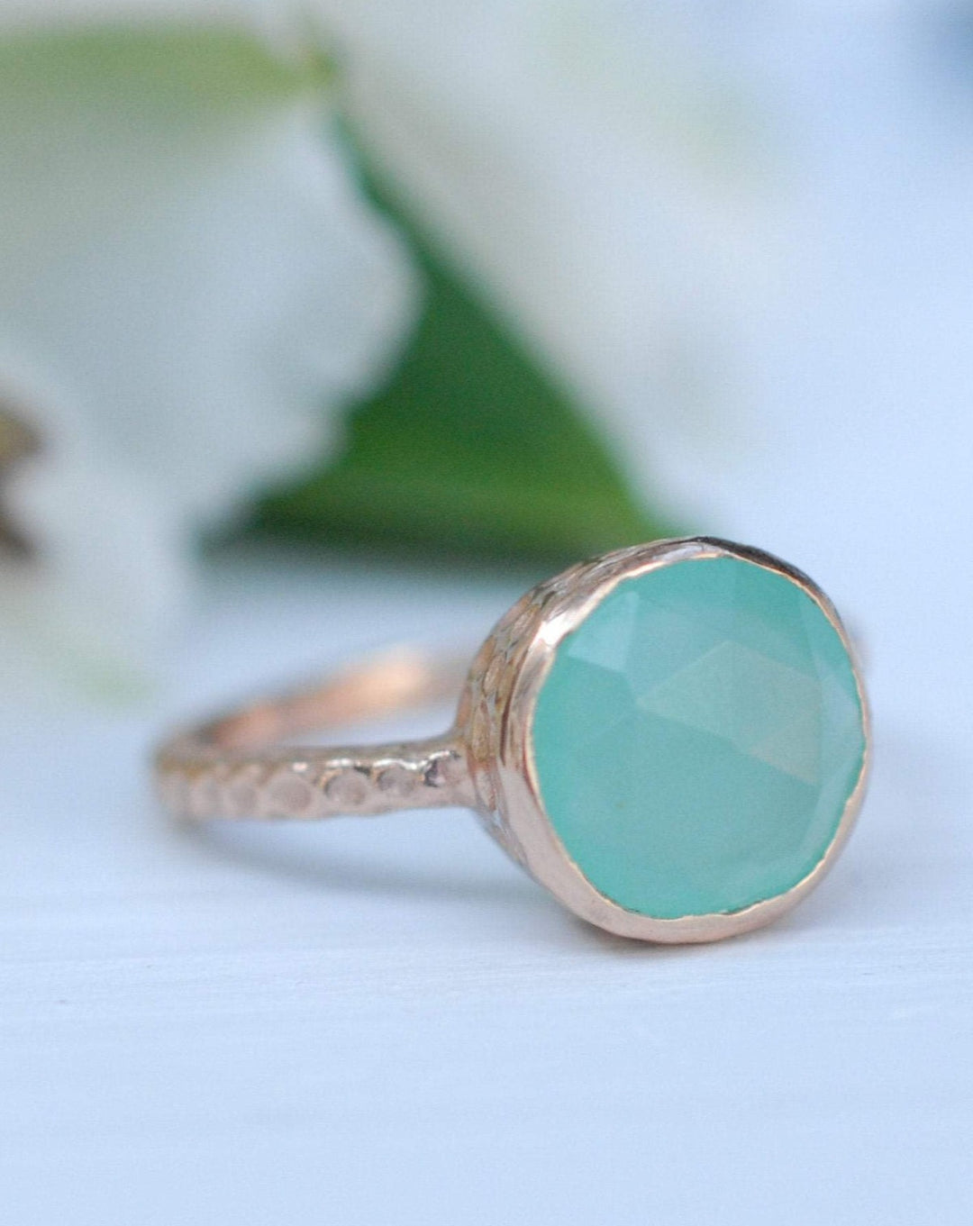 Marcela Ring Aqua Chalcedony Rose Gold