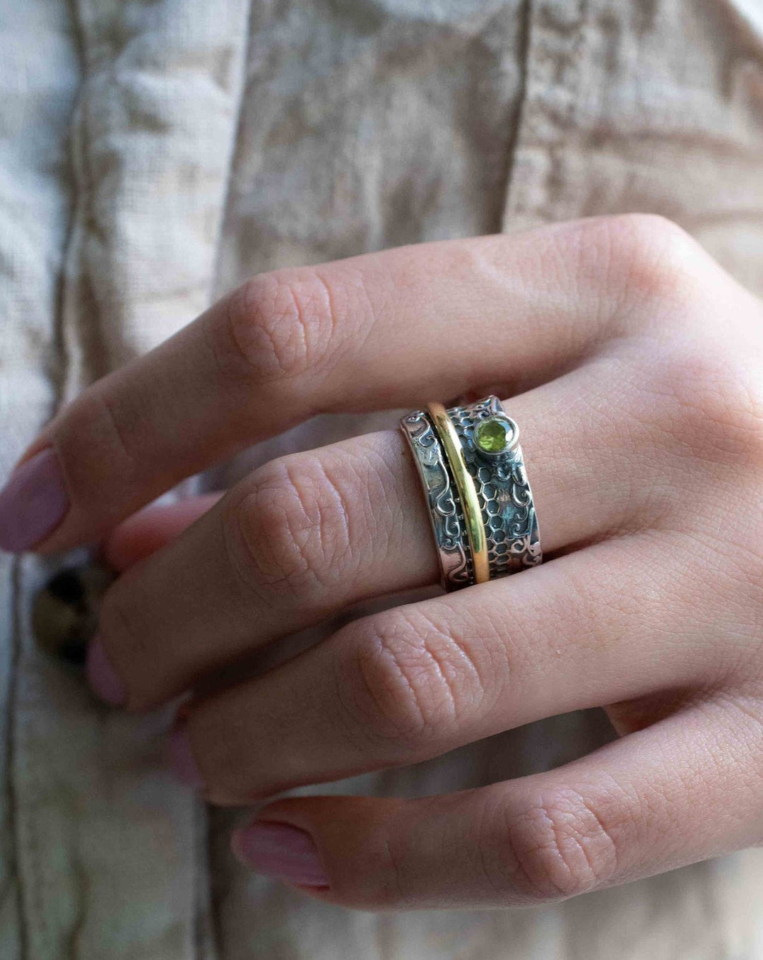 Peridot Spinner Ring