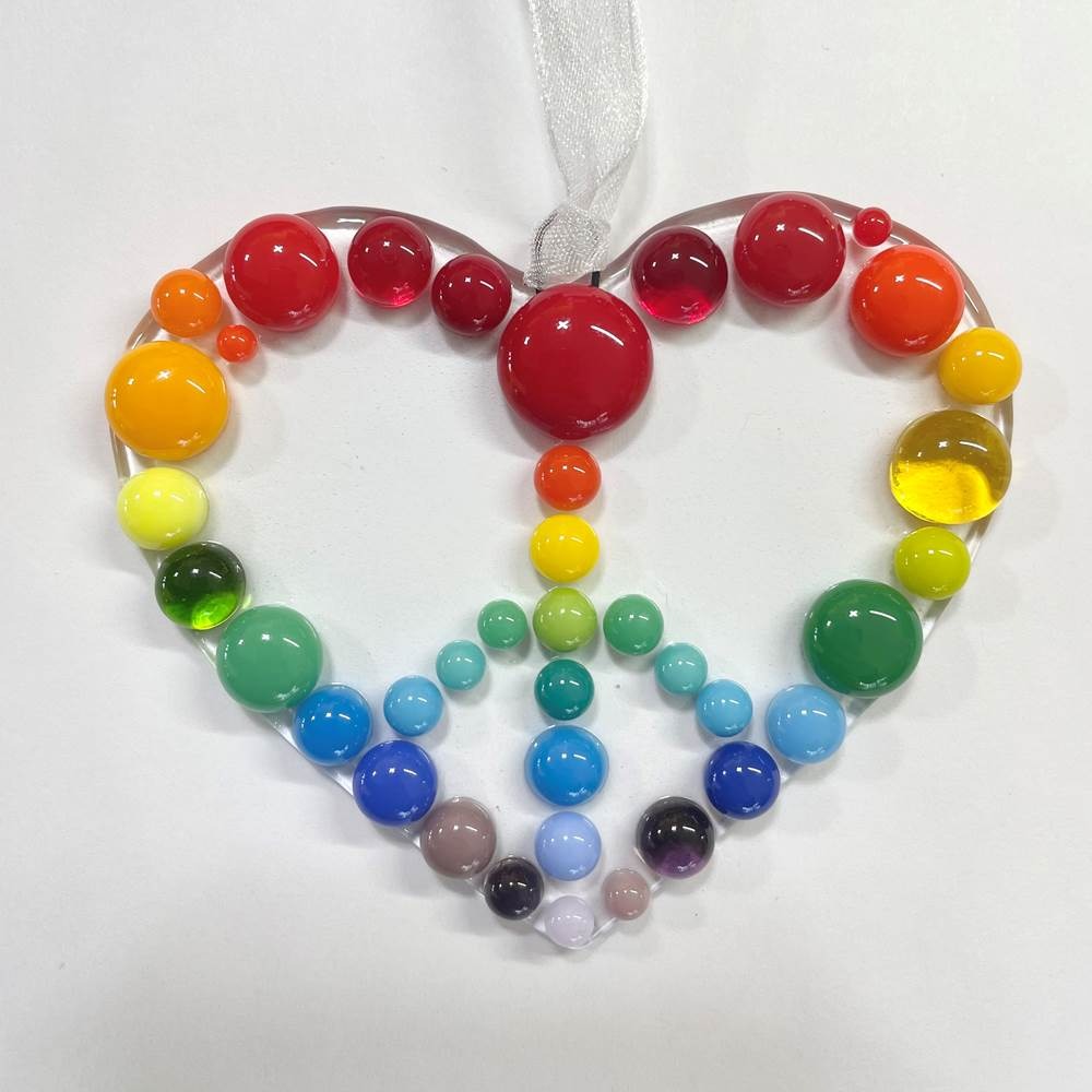Rainbow Bauble Peace Heart
