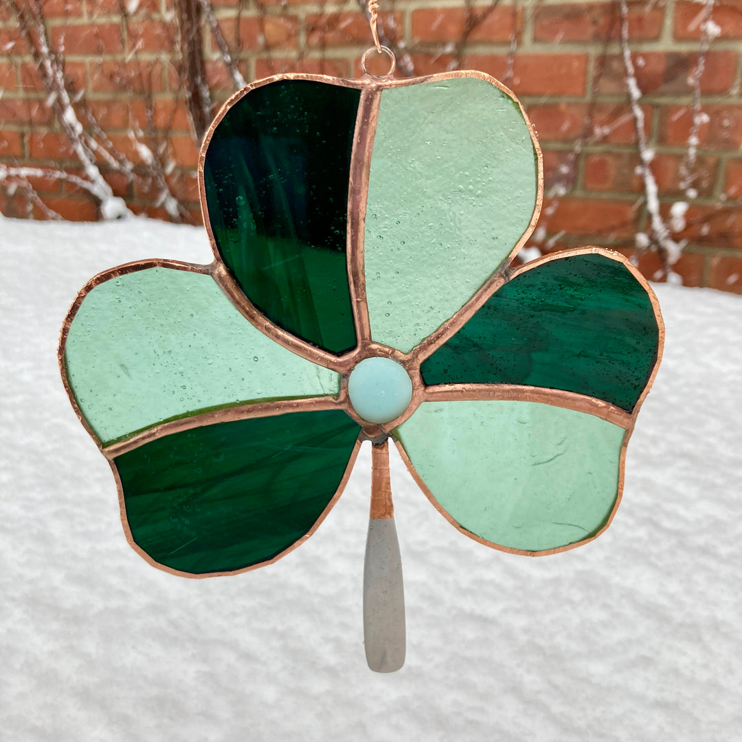 7" Shamrock Spoon Handle Two Tone