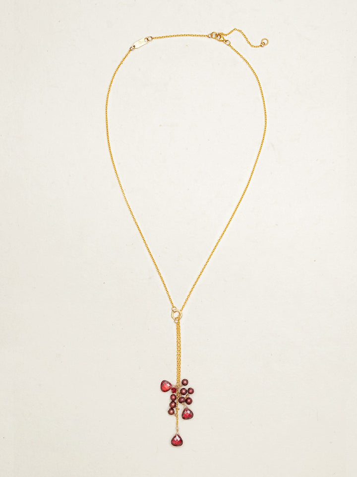 Gala Lariat Necklace Cranberry