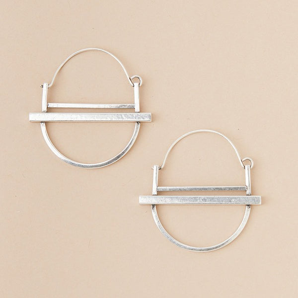 Refine Earrings Saturn Hoop Sterling Silver