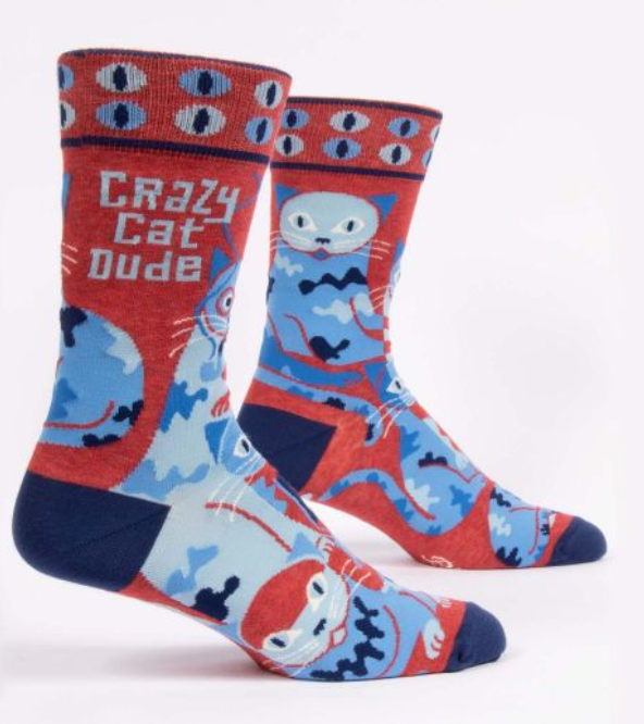 Crazy Cat Dude Men's Socks