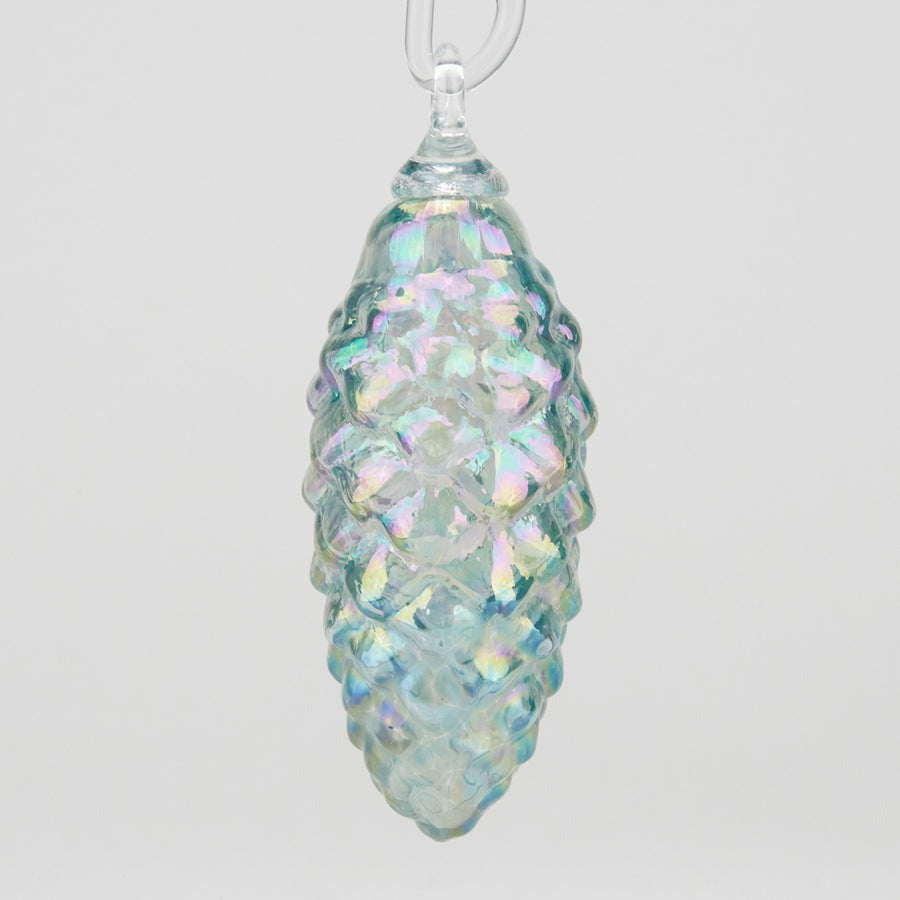 Pinecone Ornament Ice Blue Luster