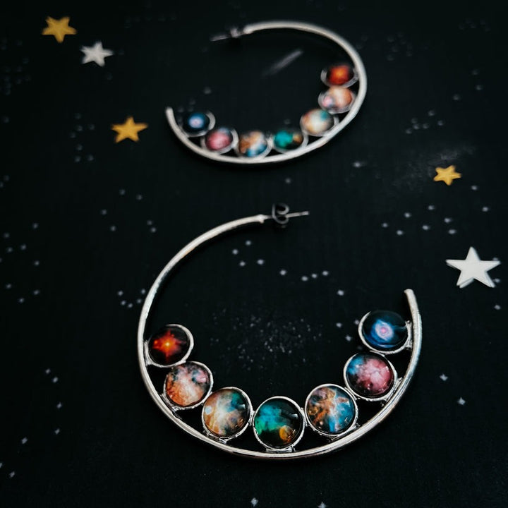 Nebula Rainbow Pride Hoop Earrings