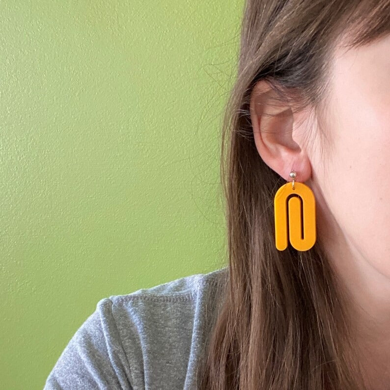 Paperclip Earrings Goldenrod