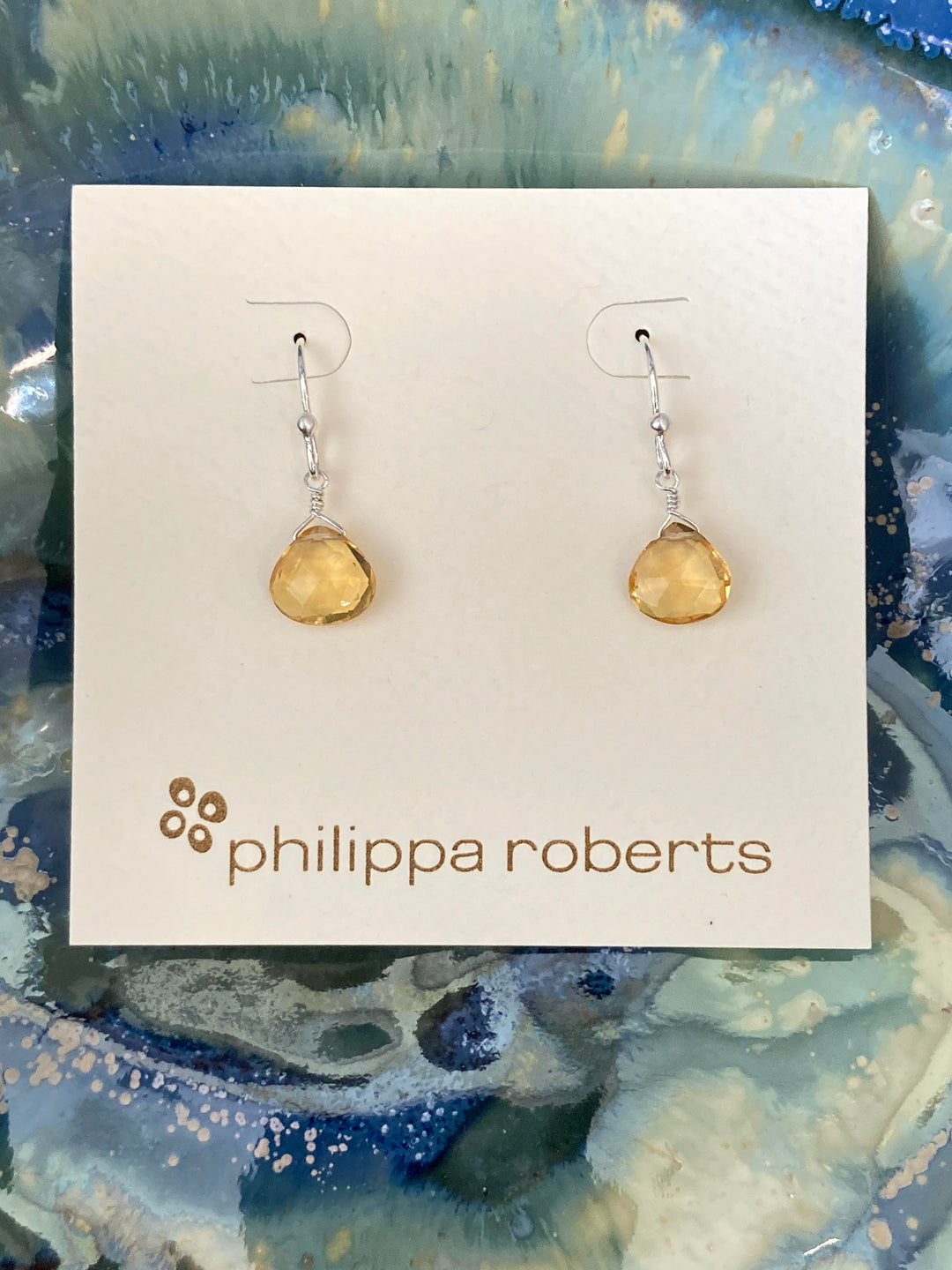 Silver Earrings Citrine