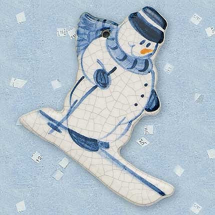 Snowman Skiing Ornament