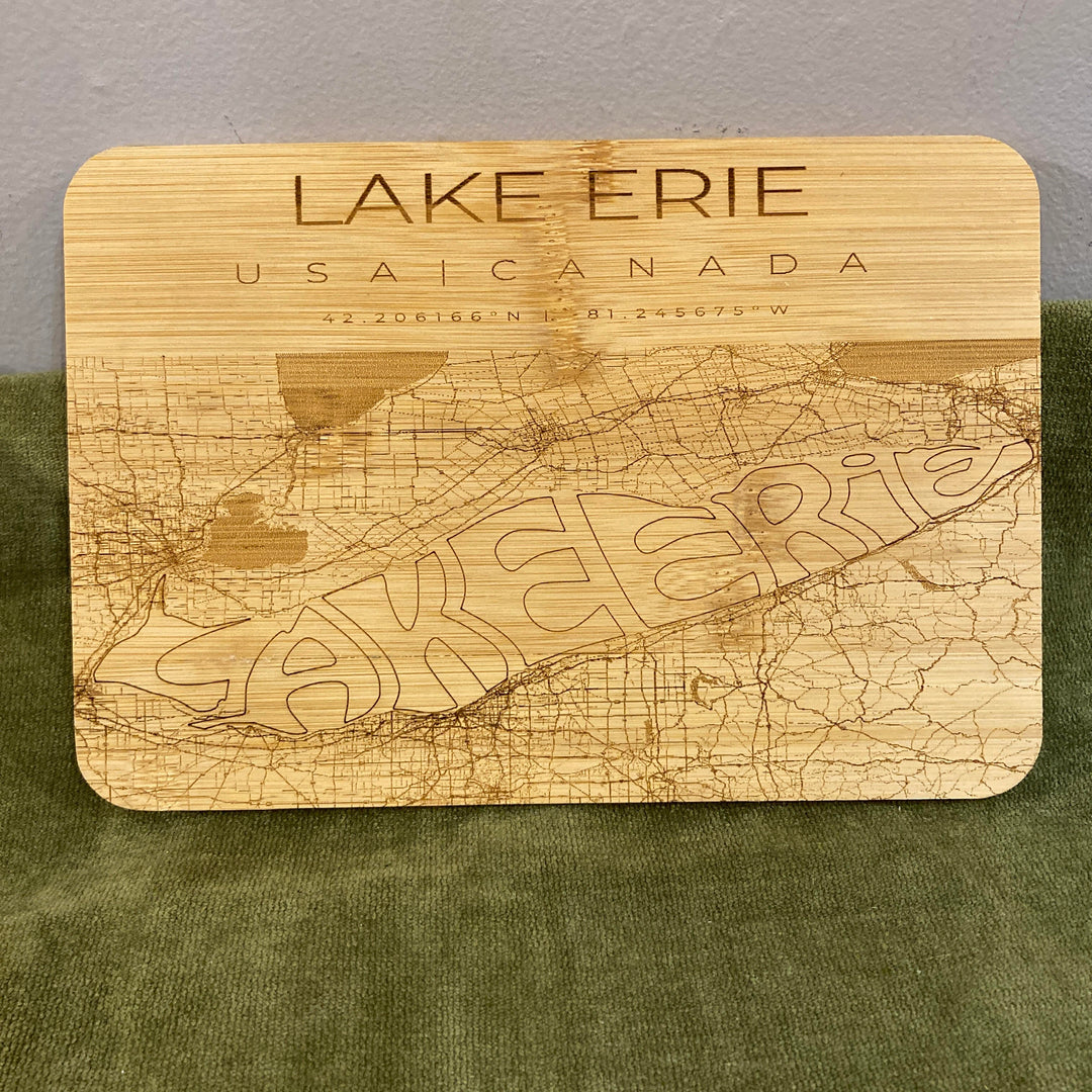 Lake Erie Map Bamboo Small