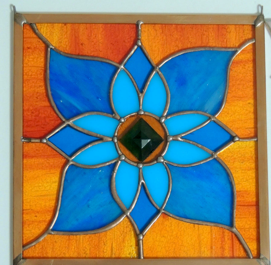 Lotus Panel Small Blue + Orange