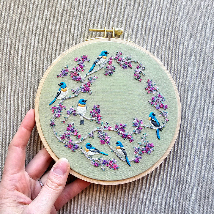 Birds & Blooms Hand Embroidery Kit
