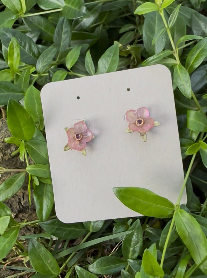 French Bouquet Stud Earrings - Pink