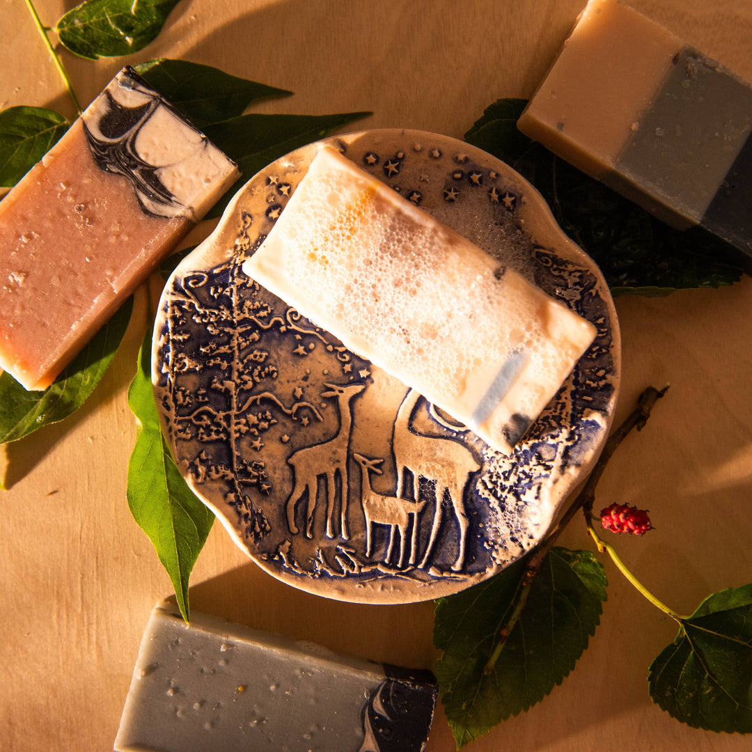 Blue Deer Moon Garden Spoon Rest